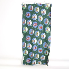 Hand Hemmed Christmas Throw Blanket Green Fleece Reindeer Santa 60x57
