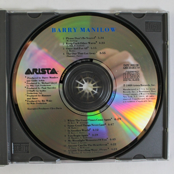 Barry Manilow CD May 1989 Arista ARCD8570 Pop Vocal Pre-Owned As-Is