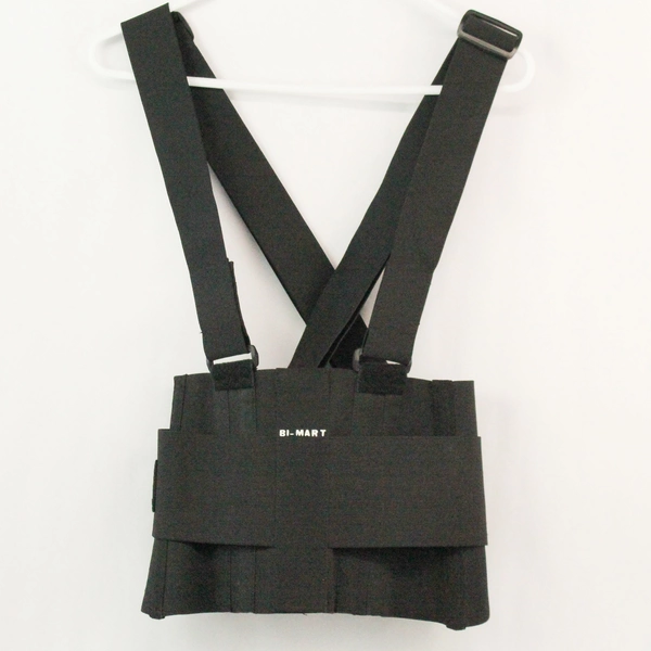 Bi-Mart Back Brace Work Belt Abdominal Support Size M Black