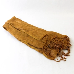 Notations Women's Scarf Metallic Brown With Tassels 20x64 in One Size