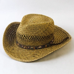 Small Woven Hat With Colored Patterned Band