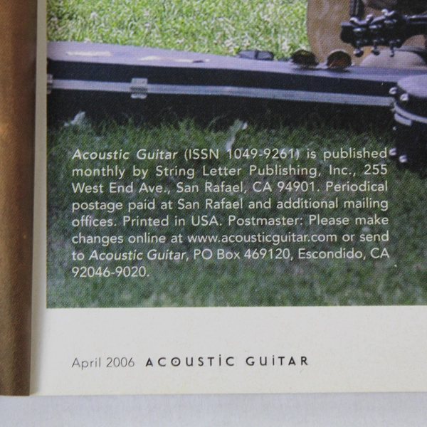 Acoustic Guitar Magazine April 2006 Tim O'Brien Summer Study Guide Guitar Camp
