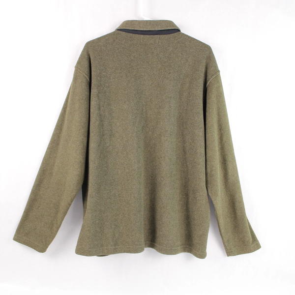 Vintage Old Navy Men's L Pullover Fleece Jacket Green 1/4 Zip Long Sleeve