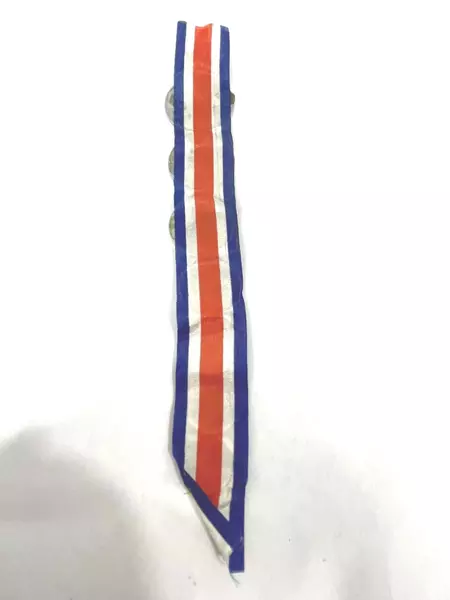Lot of 7 Coins From Costa Rica On a Red White And Blue Striped Ribbon