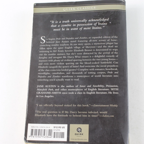 Pride and Prejudice and Zombies by Seth Grahame Smith 2009 Paperback