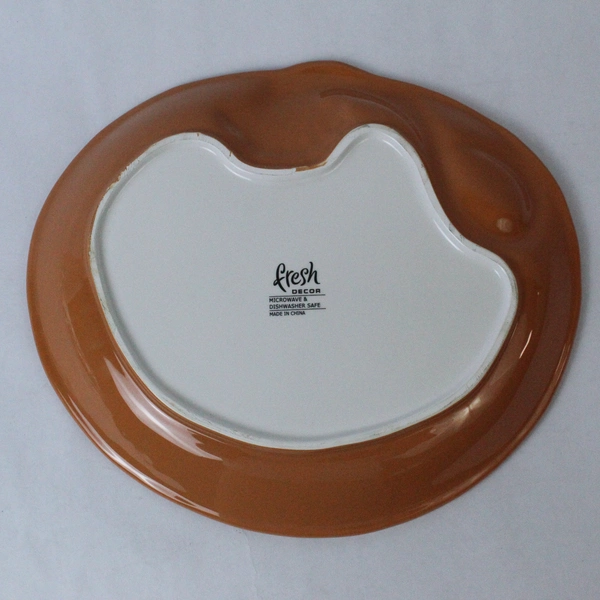 Fresh Decor 14 Inch Ceramic Fall Oval Platter with Pumpkin Design