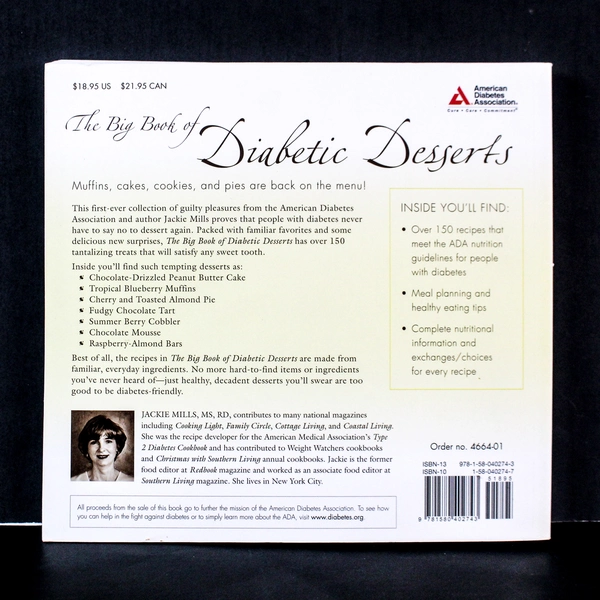 The Big Book of Diabetic Desserts by Jackie Mills 2007 Paperback