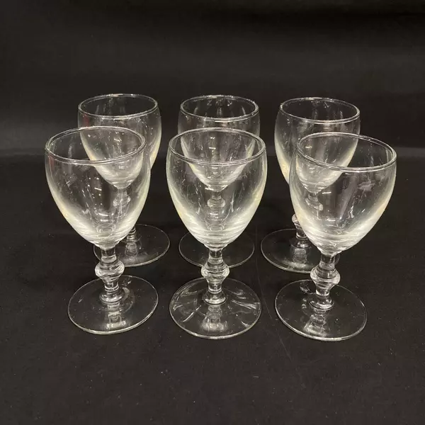 Set of 6 Libbey Georgian Clear Claret Wine Glasses 4 7/8 Inch