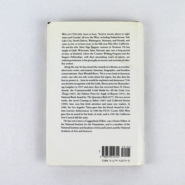 Where the Bluebird Sings to the Lemonade Spring Wallace Stegner 1992 Hardcover