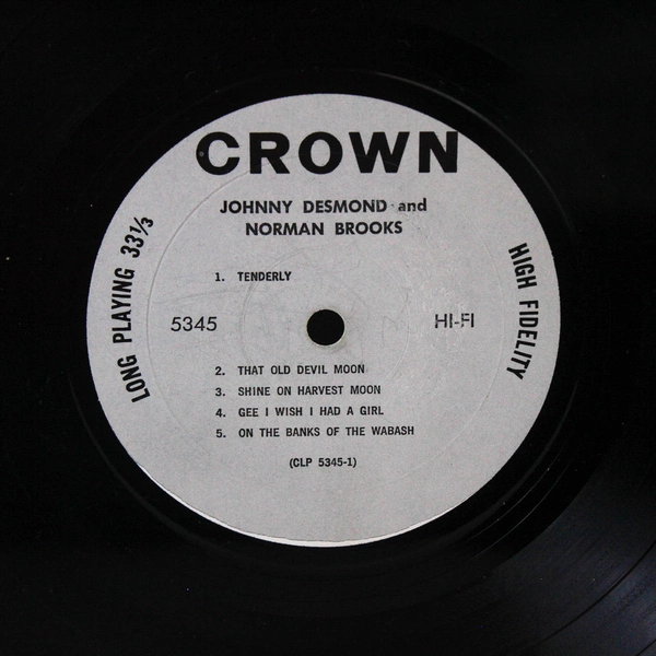 Johnny Desmond And Norman Brooks LP Vinyl Record CLP-5345