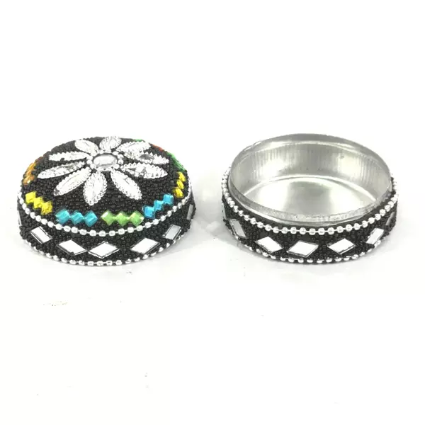 Bejeweled Silver Maroc Metal Nesting Trinket Box Set 3 Pieces