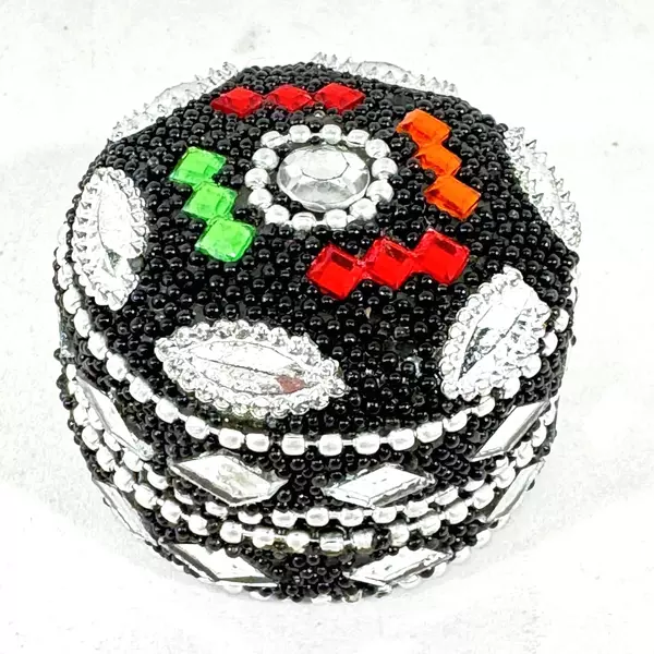 Bejeweled Silver Maroc Metal Nesting Trinket Box Set 3 Pieces
