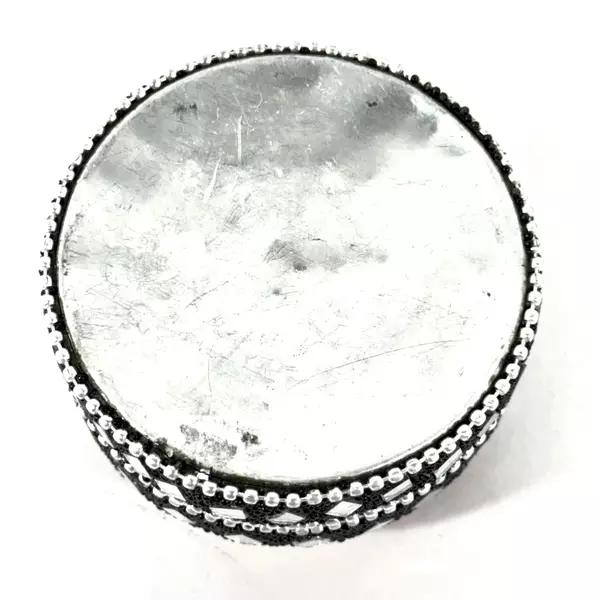Bejeweled Silver Maroc Metal Nesting Trinket Box Set 3 Pieces