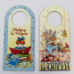 Mary Engelbreit Door Knob Hangers Good To Be Queen & Studying In Progress