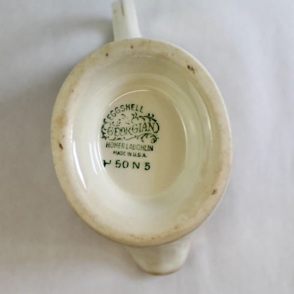 Vintage Homer Laughlin Creamer Georgian Eggshell Rose Gold Trim 4" Tall
