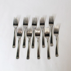 Lot of 10 Delta Airlines Silver Toned Dinner Forks 8" Pre-Owned Utensils