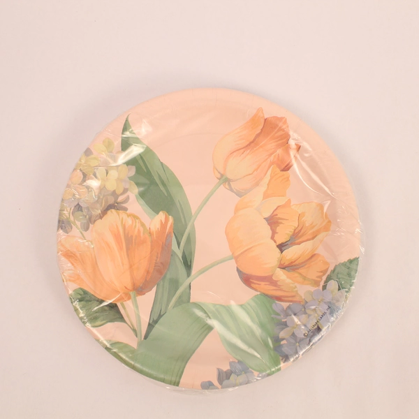 Vintage Hallmark Paper Plates Lot of Big & Small Tulips Sealed New