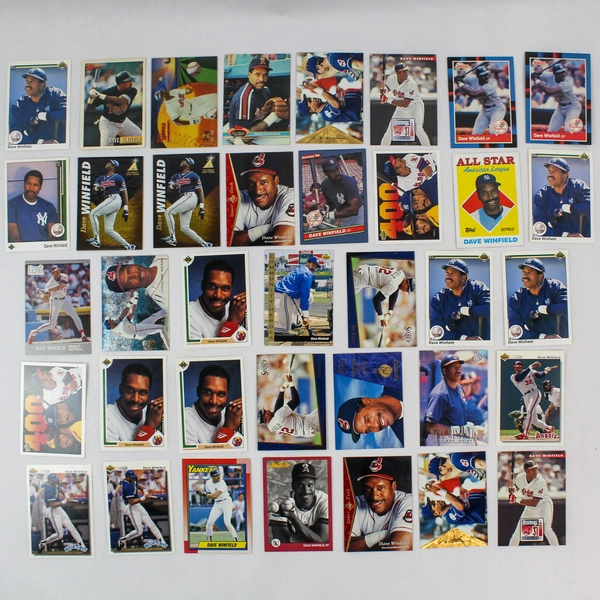 Lot of 37 Different Dave Winfield Baseball Cards HOF 1980-2000 Topps Fleer