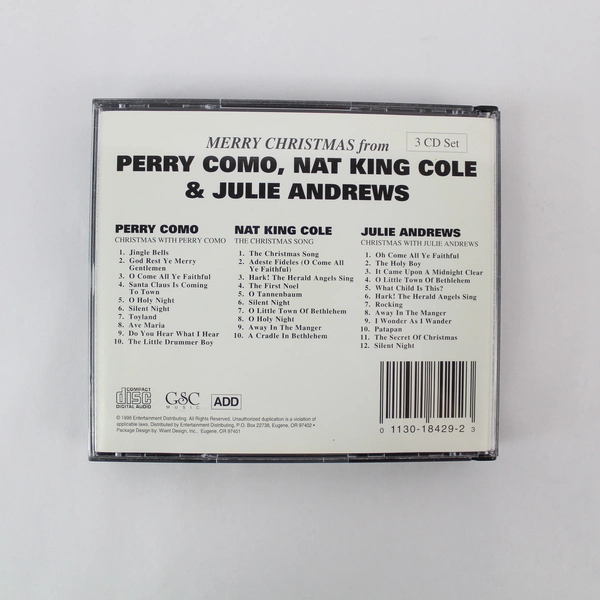 Merry Christmas CD Set Perry Como Nat King Cole Julie Andrews 3 Discs