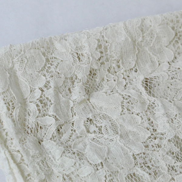 Unbranded Infinity Scarf Wrap Shawl Cream Lace Floral Pattern Textured