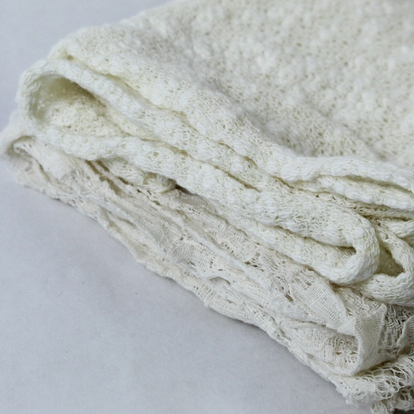 Unbranded Infinity Scarf Wrap Shawl Cream Lace Floral Pattern Textured