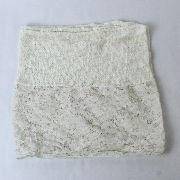 Unbranded Infinity Scarf Wrap Shawl Cream Lace Floral Pattern Textured