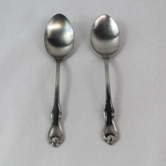 Lot of 2 Vintage Reed & Barton Stainless Serving Spoons Oxford Pattern