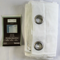 Lot of 2 Allen & Roth Anaheim Grommet Curtain Panels White Semi-Sheer 52x84