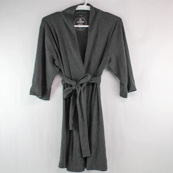 Jockey Robe Women's Plus Size 1X Charcoal Gray 3/4 Sleeves Tie Closure