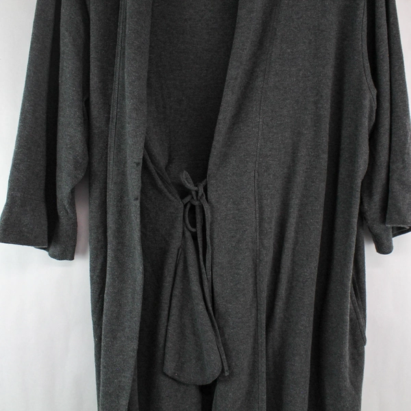 Jockey Robe Women's Plus Size 1X Charcoal Gray 3/4 Sleeves Tie Closure
