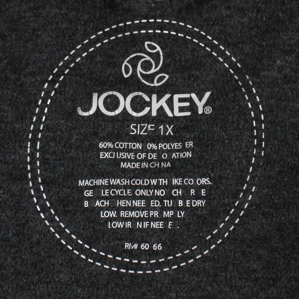 Jockey Robe Women's Plus Size 1X Charcoal Gray 3/4 Sleeves Tie Closure