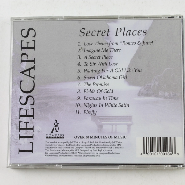Secret Places Jeff Victor CD 1998 Lifescapes Music Pure Romance