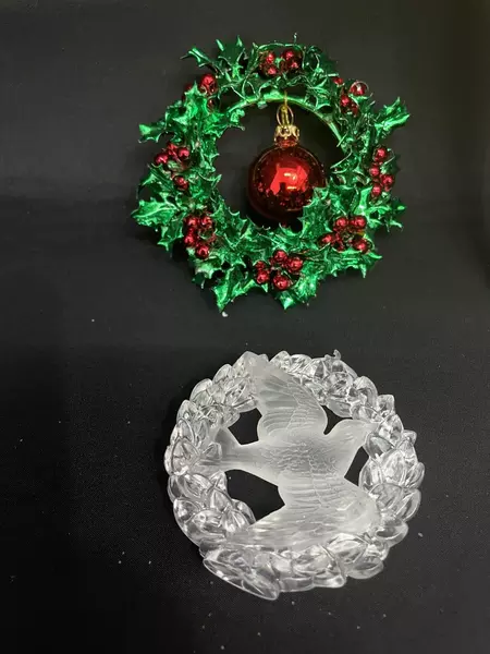 Lot of 21 Assorted Christmas Ornaments Candy Canes Snowflakes Wreath Dove