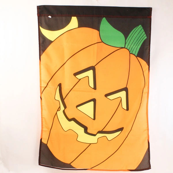 E Mishan & Sons Hanging Yard Flag Jack-O-Lantern Orange Black Halloween 28 x 40