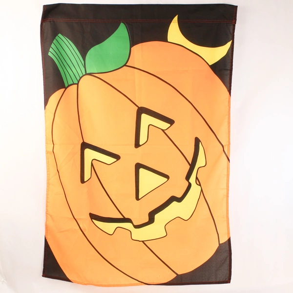E Mishan & Sons Hanging Yard Flag Jack-O-Lantern Orange Black Halloween 28 x 40