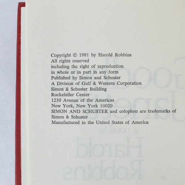 Goodbye Janette Harold Robbins 1981 Simon And Schuster Hardcover