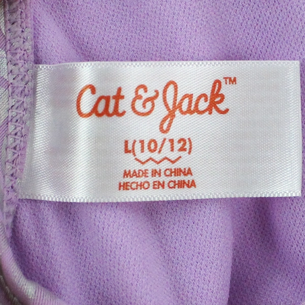 Cat & Jack 2 Piece Swimsuit Girls Size Large 10/12 Lake Beach Pool Mermaid Scale