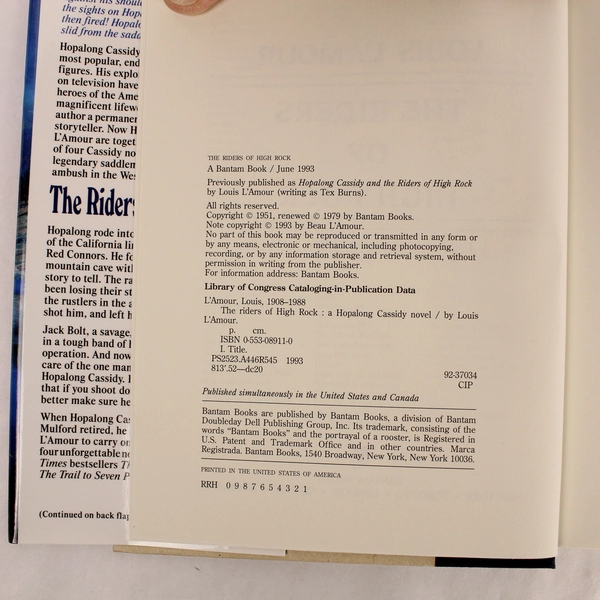 The Riders of High Rock by Louis L'Amour Hopalong Cassidy Novel 1993