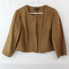 R&K Tan Open Front Half Sleeve Coat Women's Size 16
