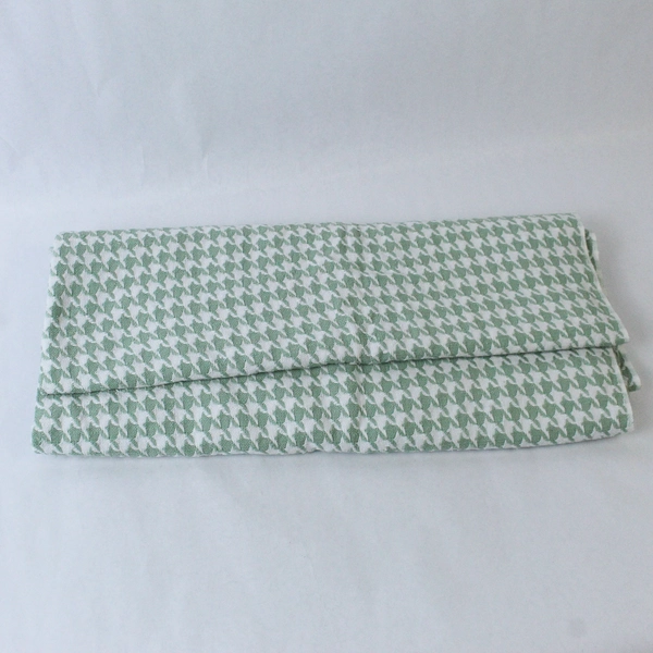 Houndstooth Suiting Fabric Blanket 42" Wide Cotton Linen 2 3/4 Yard White Celery