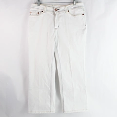 MU Premium Women's Size 12 White Embroidered Detail Straight Leg Style Pants 