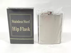 8oz Stainless Steel Hip Flask New in Box Sealed 5.25" Tall Barware Gift