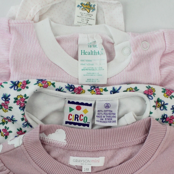 Lot of 5 Infants Size 18 Months Shirts Romper Socks Circo Healtex Grayson Mini