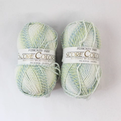 Lot of 2 Plymouth Yarn Thread 200 Yards Each White Blue Green Acrylic Wool