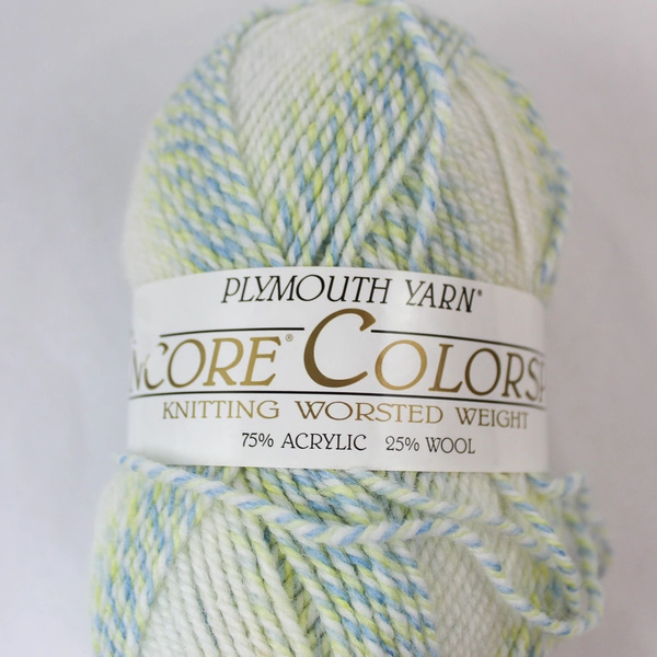 Lot of 2 Plymouth Yarn Thread 200 Yards Each White Blue Green Acrylic Wool