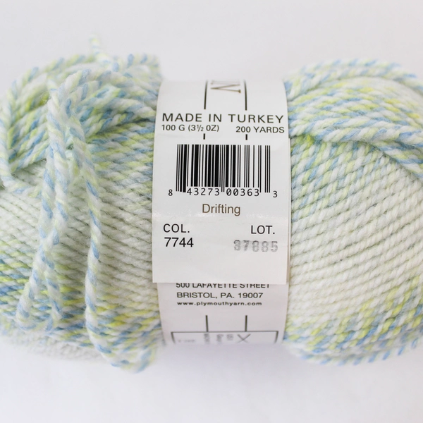 Lot of 2 Plymouth Yarn Thread 200 Yards Each White Blue Green Acrylic Wool