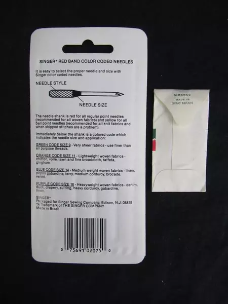 Singer Style 2020 Sewing Needles Set of 4 Size 80/11 and 2 size 14