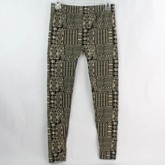 Eye Candy Black Brown Geometric Patterned Leggings Women's Size L/XL