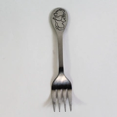 Vintage Tommee Tippee Bear Fork 5.5" Stainless Toddler Utensil Korea