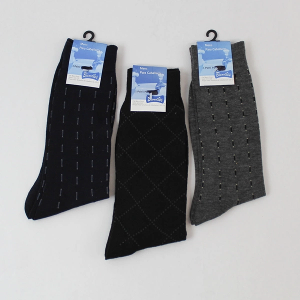 Lot of 3 Men's Socks Black Gray Navy Blue 6.5-13 NWT Great Condition